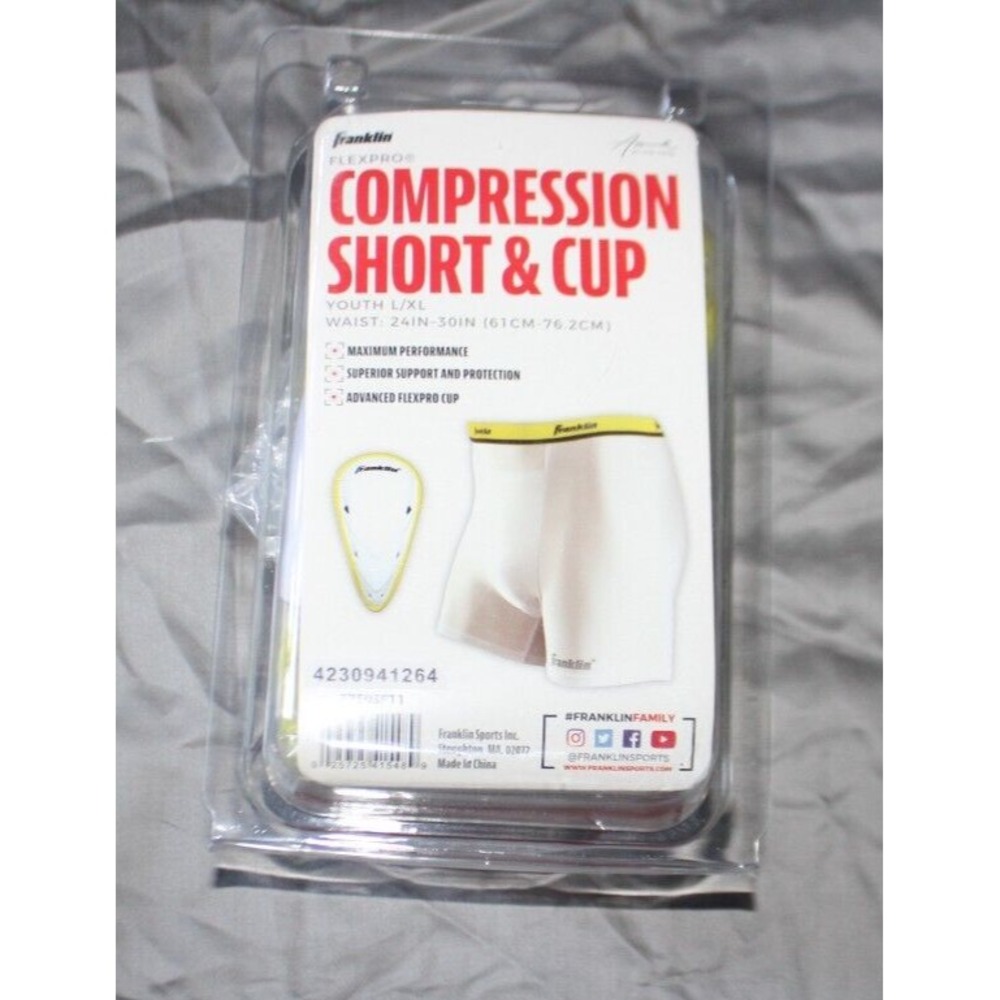 Franklin Sports Youth Compression Short with Cup L/XL